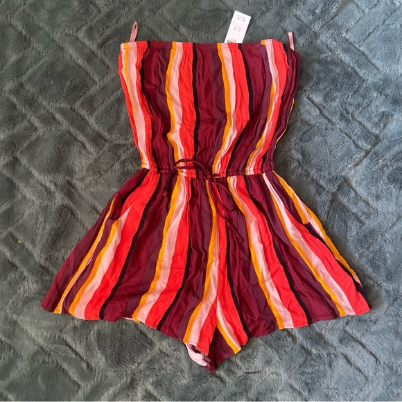 Hollister Pants - Hollister Strapless Striped Romper